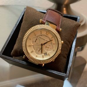 Michael Kors watch with brown band